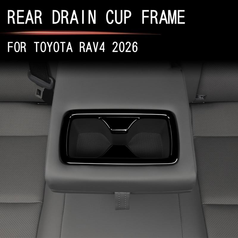 Для Toyota Rav4 2026 Декоративные наклейки на подстаканник заднего ряда Углеродное волокно Автомобильный интерьер Аксессуары для слота хранения бутылок с напитками