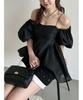 Мини-юбка с цветочным принтом и камнями Lily Brown LWFS251801BLK0