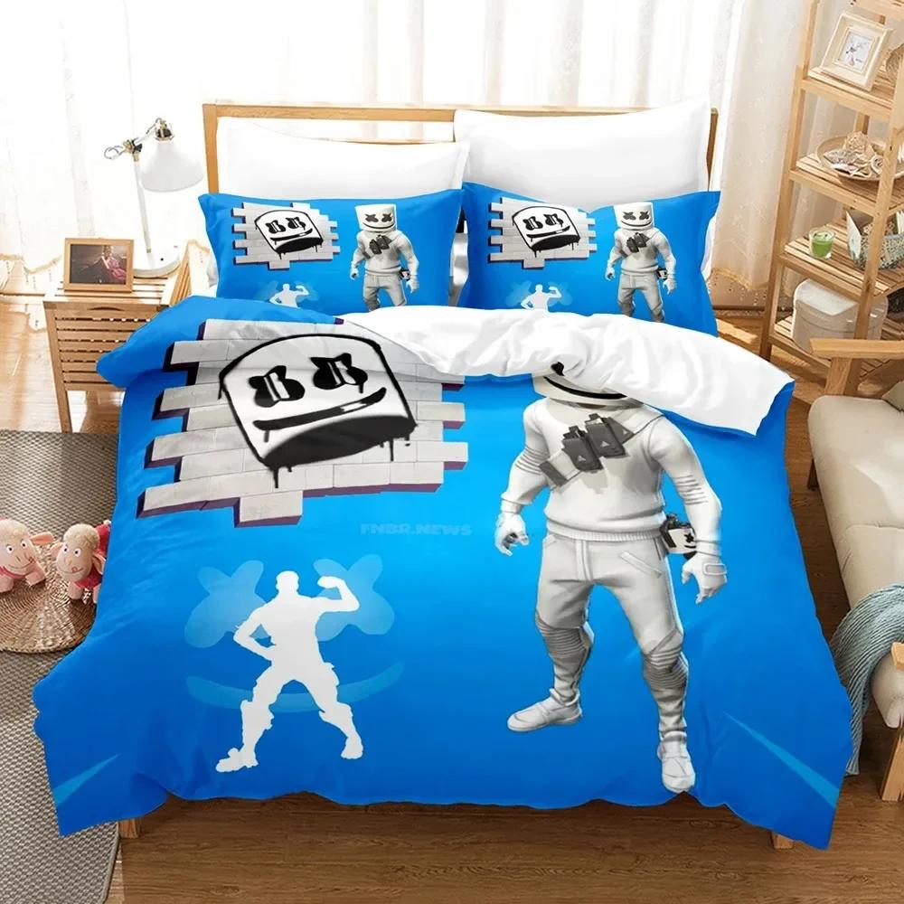 DJ Marshmello Bedding Set Single Twin Full Queen King Size Hip Hop Bed Set Aldult Kid Bedroom Duvetcover Sets 3D Print 035