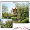 5D DIY Алмазная картина Вышивка крестом Лесная хижина Алмазная вышивка Мозаика Стена Искусство Украшение дома