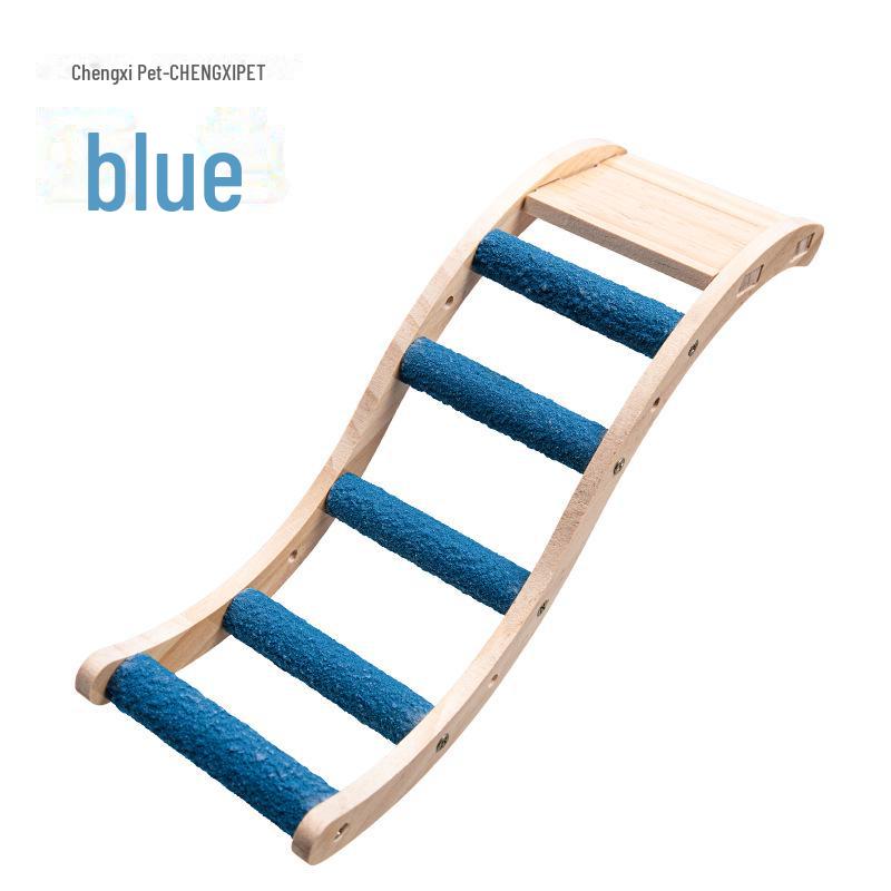 Colorful Wooden Bird Cage Accessories: Parrot, Budgie, Cockatiel Ladder & Swing