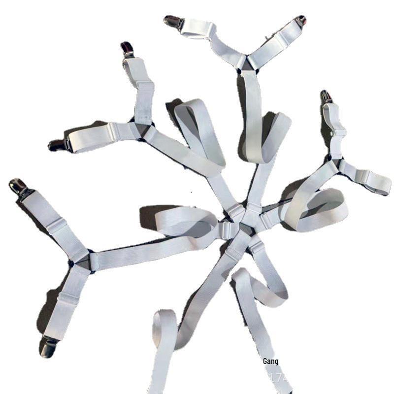 Регулируемый 6-сторонний фиксатор для простыни с 12 зажимами – Противоскользящий и надежный захват