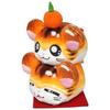 Sanei Boeki Hamtaro Zodiac Hamtaro Tiger Ham Mitarashi Kagami Mochi Plush Toy, Height 12.5cm