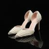 Fashion New Handmade Full Pearls Rhinestones Wedding Women Pumps Elegant Pointed Toe Bridal Thin High Heels Fashion Party Prom Shoes