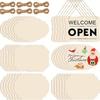 12-Pack Hanging Rectangular Wooden Signs with Rope for DIY Painting and Writing