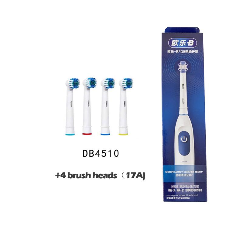 Oral B DB5010 Электрическая зубная щетка для взрослых с питанием от батареи Вращение Зубные щетки на батарейках Braun Зубная щетка 1 держатель 1 Клеветнические насадки для зубных щеток
