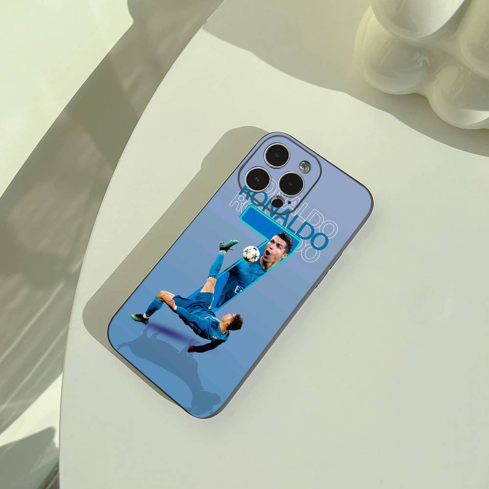 Чехол для телефона C-R-7 Ronaldo для iPhone 17,16,15,14,13,12,11 Pro Max,16Plus,XS Легкий и практичный Мягкий черный чехол