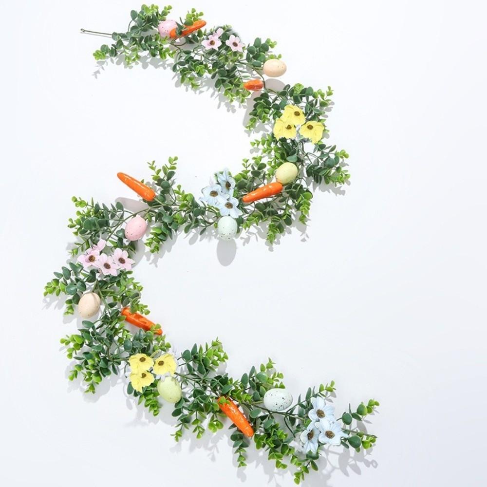 Artificial Easter Egg Garland with Egg Carrot Wreath Creative Spring Vine Flower  Easter Decoration