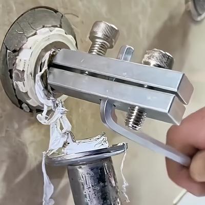 Инструмент для извлечения поврежденного клапана смесителя – Регулируемый угол 1/2-3/4 дюйма, Съемник стальных труб и винтов, Ручка с удобным захватом, Основной набор для обслуживания сантехника