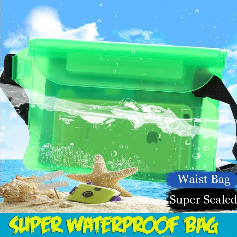 Waterproof Swimming Bag Drift Diving Shoulder Waist Pack Bag Underwater Mobile Phone Bags Case Cover For Beach Boat Water Sports