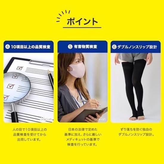 Compression socks market No.1 brand general medical device Mediquitto lymph swelling care long M elastic stockings + bonus.
