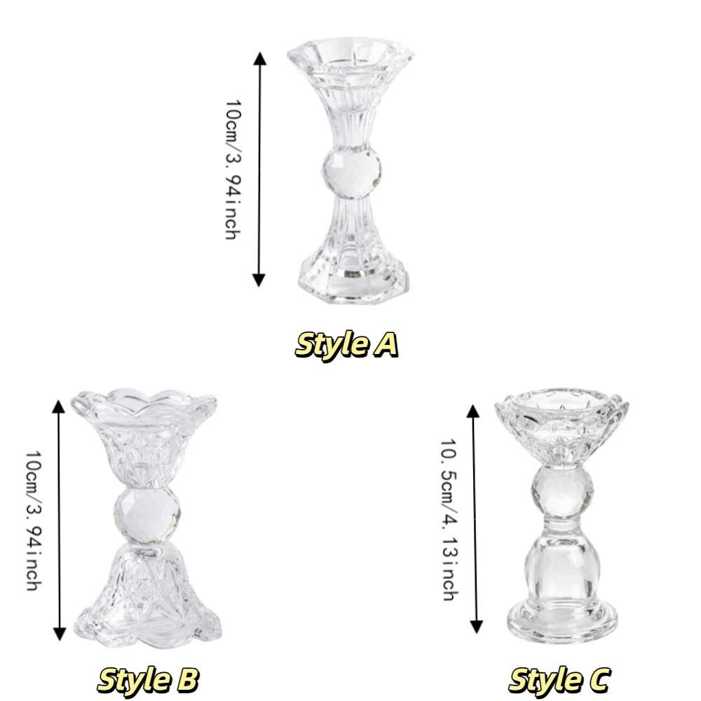 High Footed French Transparent Candle Holder Vintage Tabletop Candle Holder Dining Room