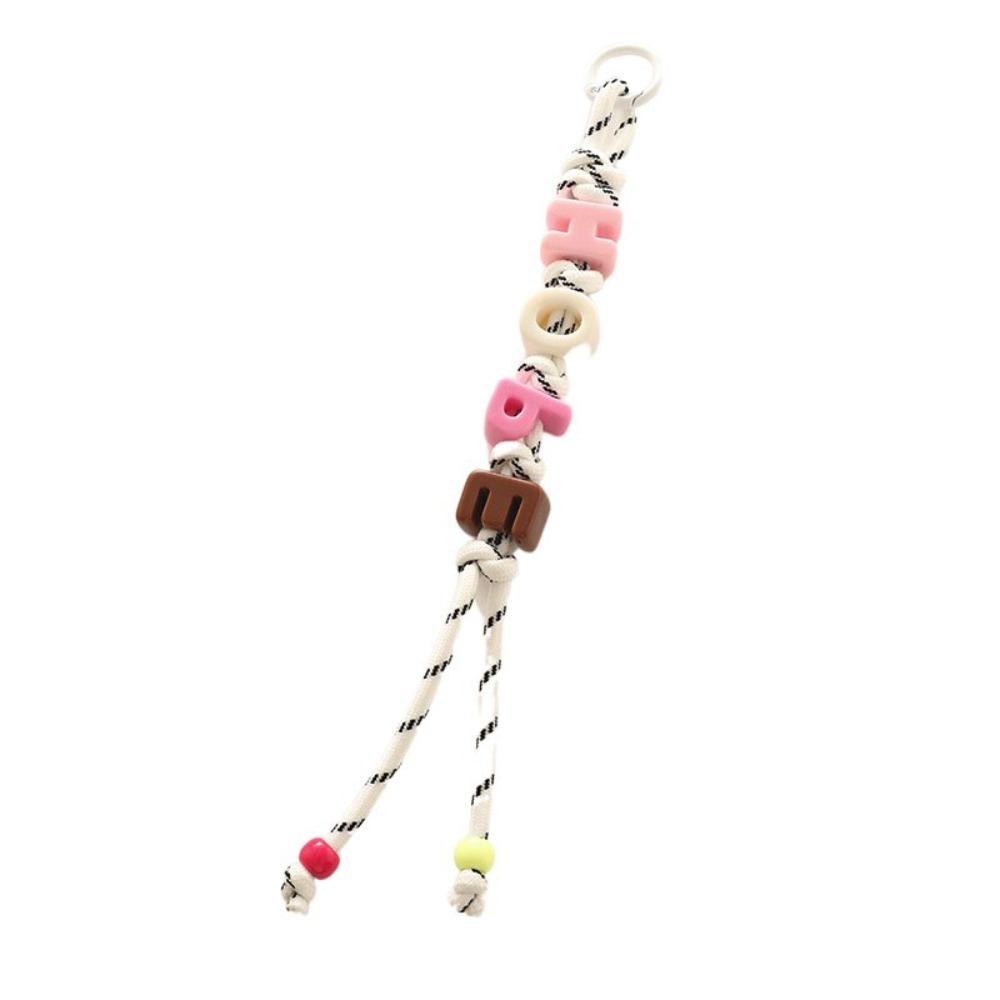 Anti-Lost Mobile Phone Lanyard Colorful Beaded Tassel Pendant Cute Acrylic Beads Keychain Gift