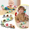 Wooden Magnetic Animal Train Set Of 11 Pieces, Preschool Learning Activity Toys, Birthday, Boys And Girls