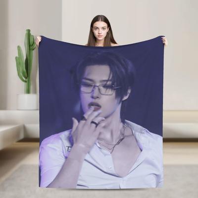 Одеяло из фланели с принтом Минги Ateez Idol, очень мягкое, декоративные пледы для дома, пикника, покрывало для кровати, покрывало для дивана