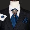 Mens Ascot with Brooch 12 Colors Paisley Jacquard Cravat Tie Hanky Cufflinks Set for Wedding Designer