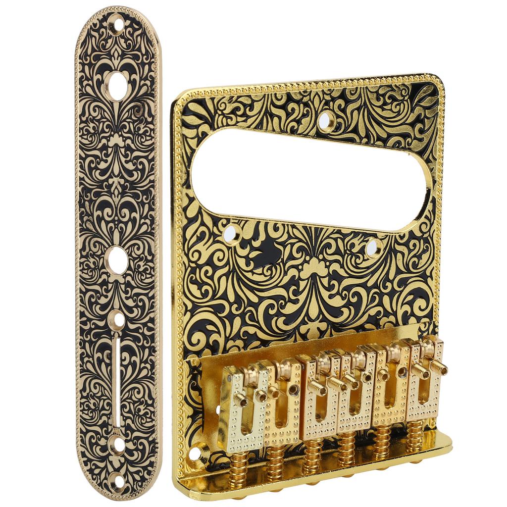 Резной узор Бридж для электрогитары 6 седел Хвостовик Аксессуары для электрогитары