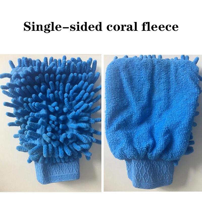 Double-sided Car Care Cleaning Gloves Cleaning Cloth Towel Mitt Car Accessories Microfiber Washable Car Washing Gloves Washing