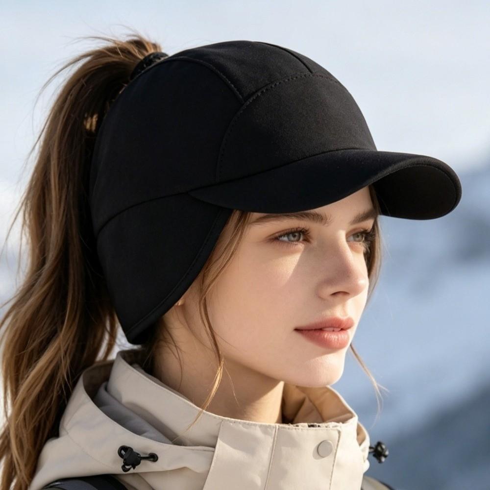 Теплая Бейсболка с Ушами Регулируемая Snapback Зимняя Спортивная Шляпа Модный Козырек Кепка