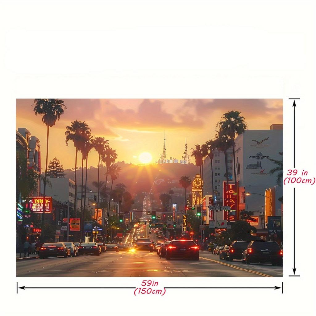 2D plane, 1 piece of Sunset Boulevard background fabric, suitable for photography, an ideal choice for events and parties