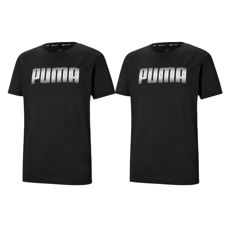 Puma Спортивная футболка с круглым вырезом Performance Logo Print Мужские топы Черные 520484-01