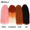 24“ Platinum Blonde Deep Wave Crochet Hair Synthetic Braiding Hair Pre-Stretched Curly Crochet Braids Hair Extensions For Women
