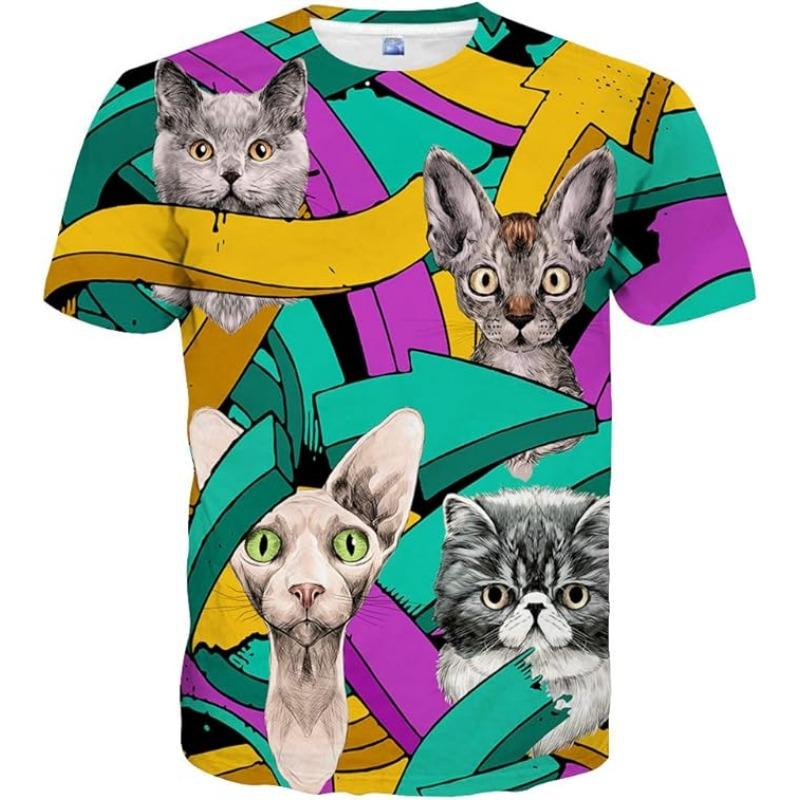 Повседневный дизайн 3D-печать Короткий рукав Мужские футболки Футболки Лето 3D Цифровая печать Мужская одежда Носить Мода