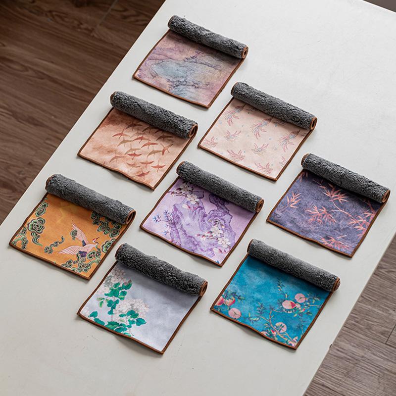 1 шт. Чайная салфетка, аксессуары, кухонный коврик для чайного столика, высококачественный чайный коврик, бытовое чайное полотенце, впитывающее воду, чайная салфетка Zen
