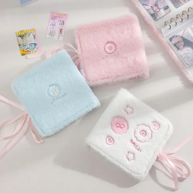 Kawaii Pink Plush Photo Album 3 Inch Kpop Card Fluffy A5 Photo Card Binder Cute Collection Book Fashion Girl Gift Wholesales