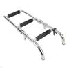 3 Steps Foldable Boat Ladder Stainless Steel Stern Mount Enhanced Grip Swim Deck Ladder for Yacht Dock