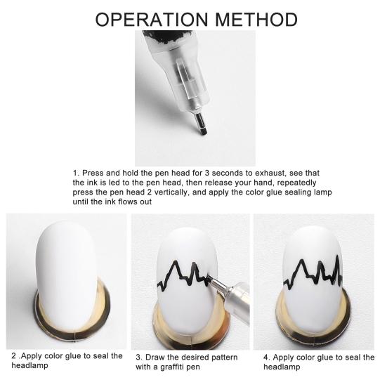 Nail Painting Pen Quick Drying Waterproof Multiple Colors Nail Art DIY Painting Graffiti