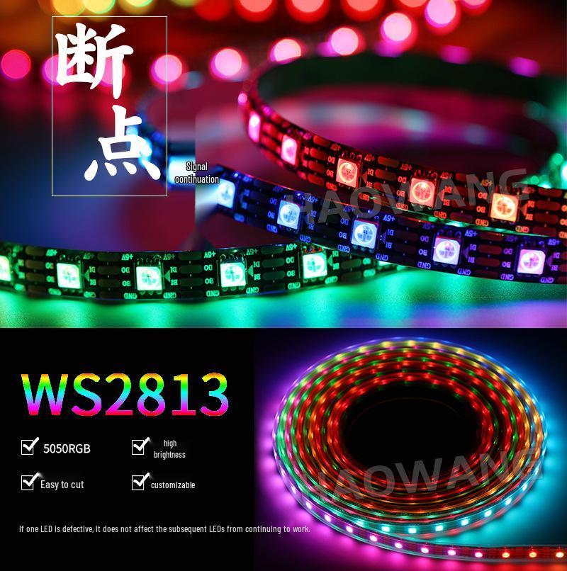 Светодиодная лента WS2813 Dream Color 5050 RGB со встроенным IC-драйвером и возобновлением после точки обрыва, DC5V