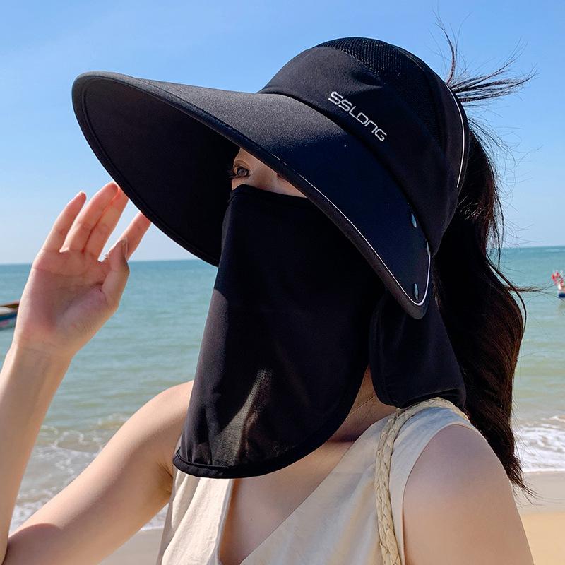 Летняя шаль из ледяного шелка, шляпа, летняя новая многофункциональная маска, закрывающая лицо, шляпа для защиты от солнца, женская уличная шляпа с широкими полями для защиты от солнца