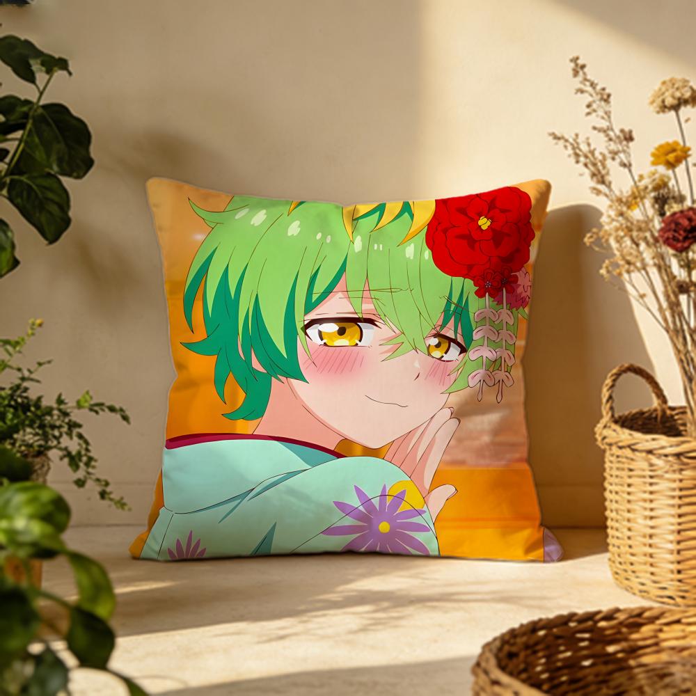 Trendy Mmikadono Sanshimai wa Angai Choroied Cushion Cover Versatile DoubleSided Pillow Case Fit for Sofa Bed Car Daily Decor