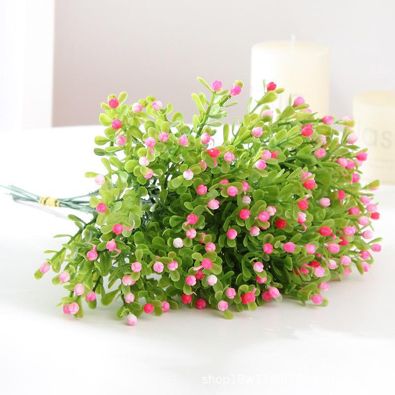 Simulation Milan Grains Artificial Flowers Plastic Green Potted Plants Decoration Arrangement Accessories for Home