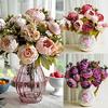 New 1 Bouquet Artificial Peony Home Wedding Faux Silk Simulation Flowers