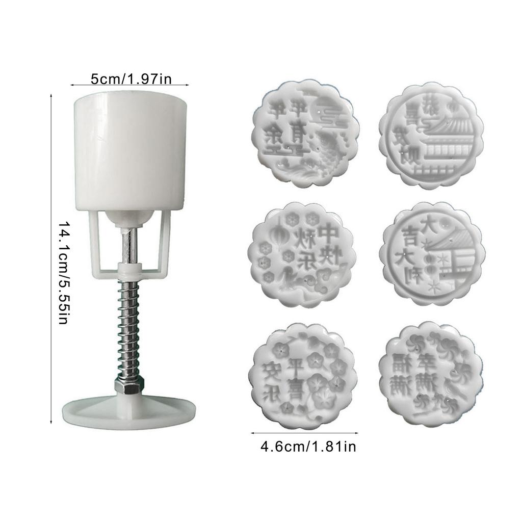 MidAutumn Festival Moon Cake Maker 3D Characters Pattern Moon Cake Molds Cookie Stamp Hand Press Cookie Dessert Cutter