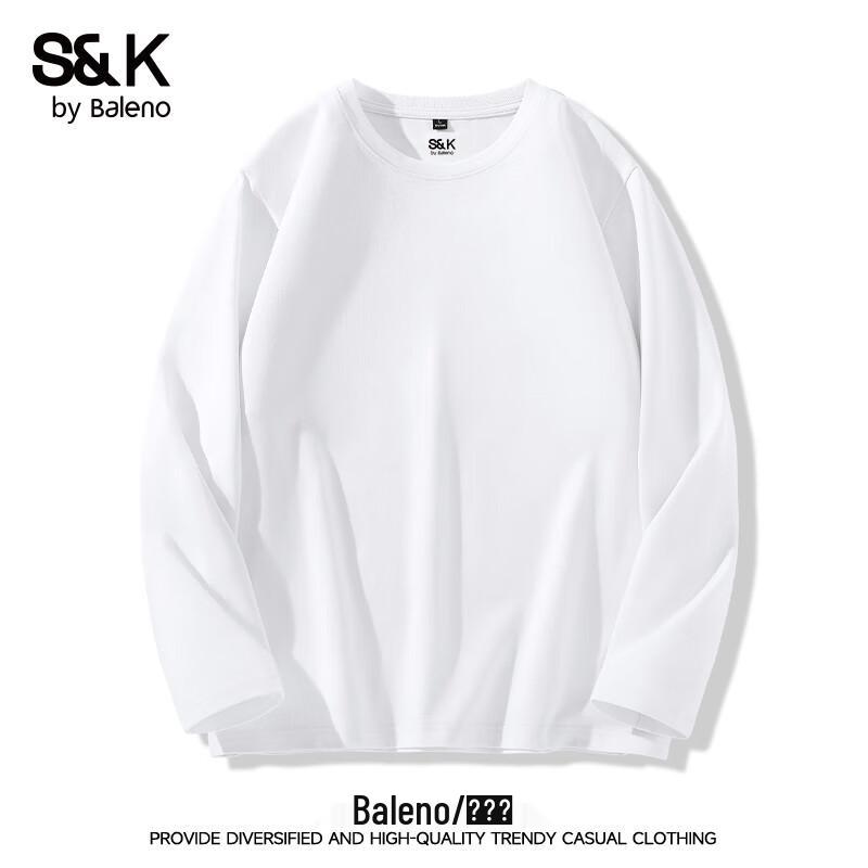 Мужская футболка Baleno серии S&K 220 г/м², 100% хлопок, с круглым вырезом, с длинным рукавом