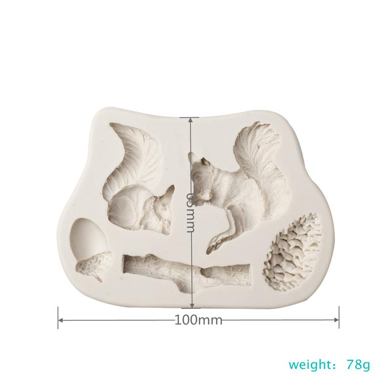 Милый Животный 3D Белка Шишка Силиконовая Форма Для Мастики Гонаша Шоколада DIY Украшение Инструменты для Выпечки