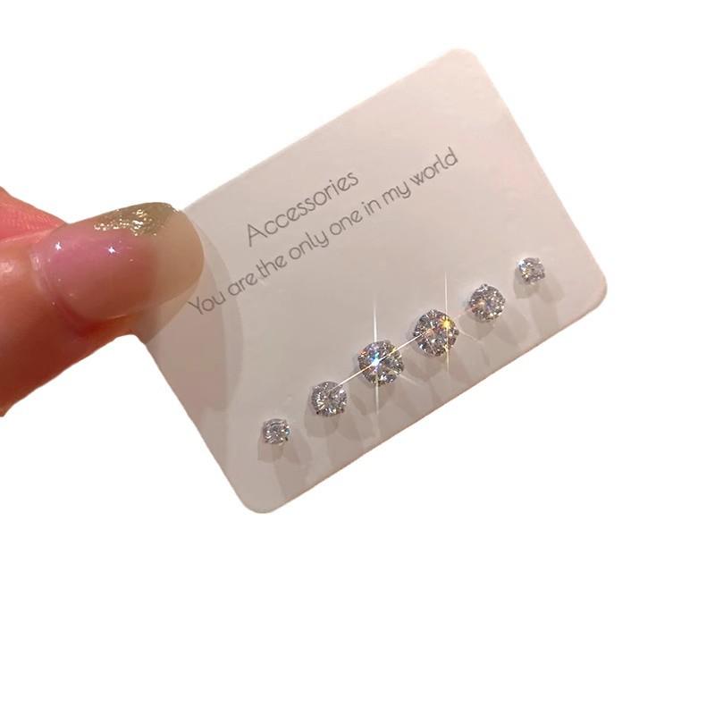 2024 Модный комплект из шести серег с цирконами для женщин: Маленький, Изысканный, Высококлассный, Легкая Роскошь, Крутой Стиль