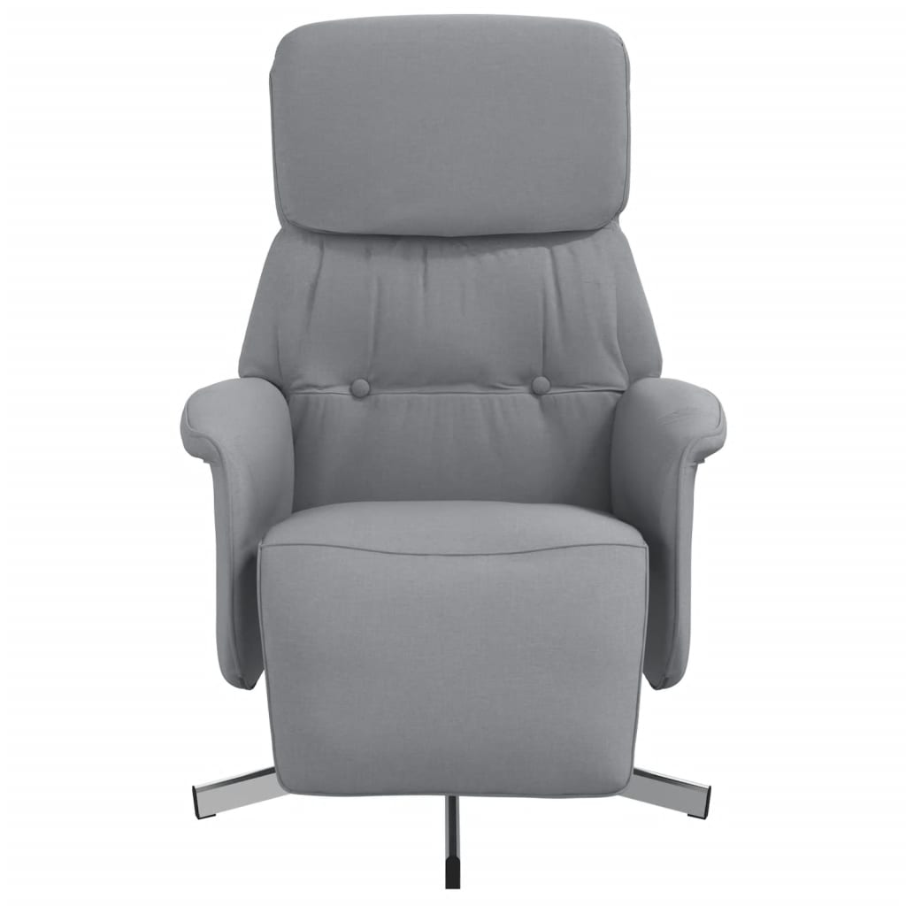 Relax Chair with Footrest Light Grey Fabric