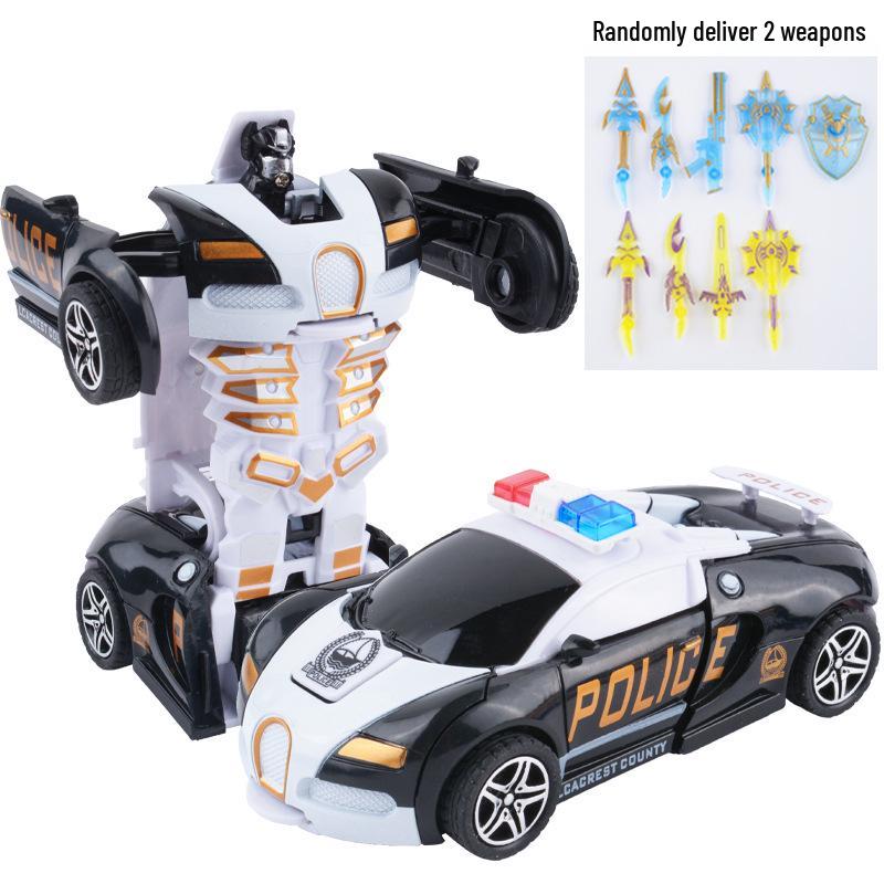 Детская деформирующаяся игрушечная машинка - Инерционная ударопрочная машина-пазл с одной кнопкой