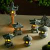 Yard Pagoda Lantern Light Garden Statue Micro Landscape Fish Tank Zen Yard Aquarium Bonsai Zen Garden Home Outdoor Decorations