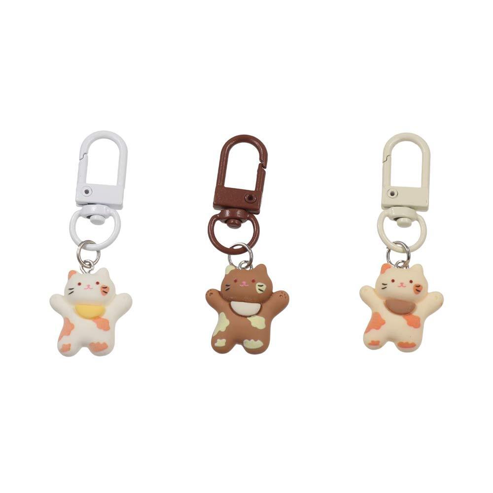 Resin Cartoon Cat Keychain Funny Cute Keychain Pendant Kawaii Mini Kitten Keyring Couple