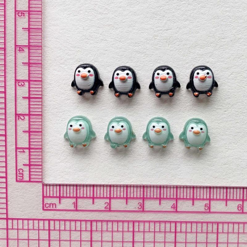 100pcs Cute 9mm Resin Mini Penguin Series Flat Back Stone Figurines DIY Wedding Scrapbook Accessories