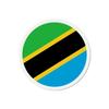 Aimant Rond - Multicolore - Drapeau Tanzanie - 9 Cm - 50 Pièces - Résine Synthétique