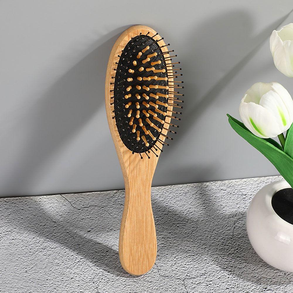 1Pc Paddle Cushion Massage Brush Hair Loss Bamboo Comb New Wood Comb  Hair Scalp