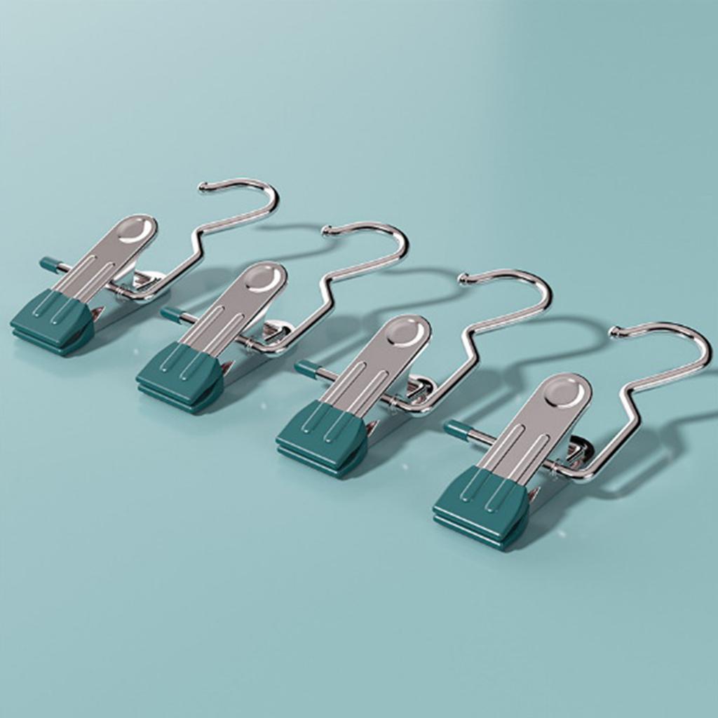 Set of 10pcs Durable Clips Bag Hanger Pants Hooks Stainless Steel Garment Clips for Travel and Home Clothing Storage