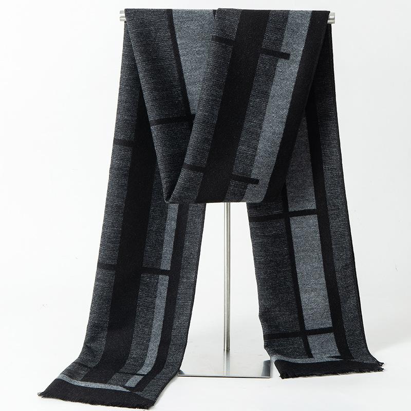 2025 Autumn And Winter New Men'S Fleece Imitation Cashmere Scarf Business Casual British Style Versatile British Style Versatile