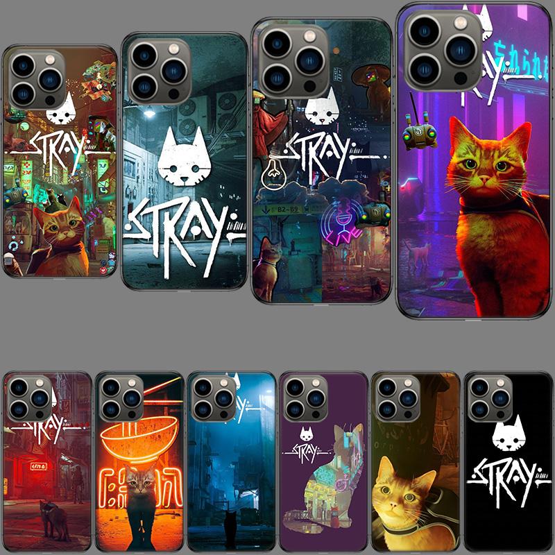 Игровой чехол S-Stray Cat для iPhone 16E 15 Pro 14 Plus 17E 16 17 Pro Max Air 11 12 13 Mini Ударопрочный Capa Милый чехол TPU